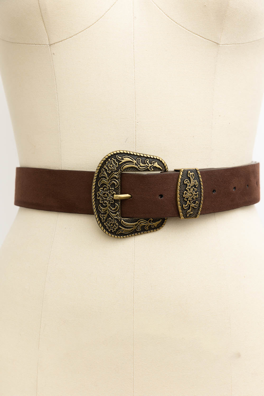 Suede Antique Western Buckle Belt