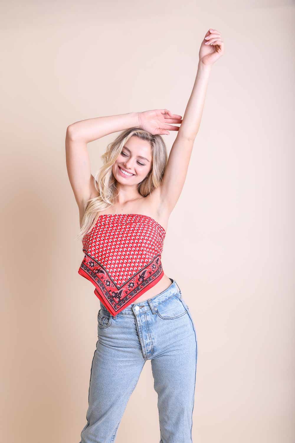 Oversized Luxe Cotton Bandana Hats &amp; Hair Red